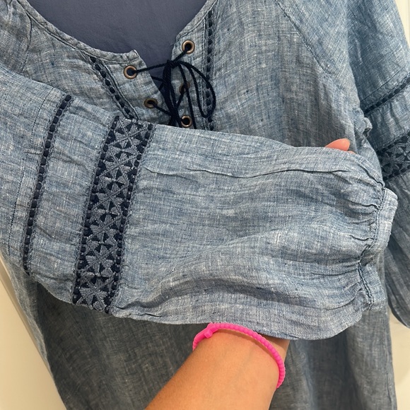 100% linen peasant style boho dress by Sanctuary - Picture 3 of 5